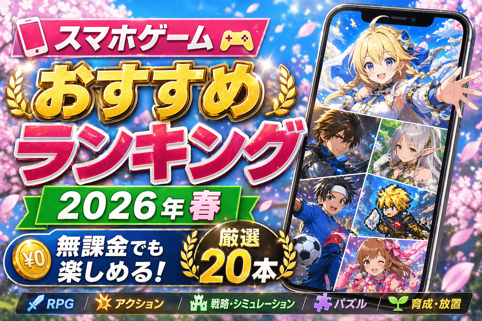 スマホゲームおすすめランキング2026年春|無課金でも楽しめる厳選20本