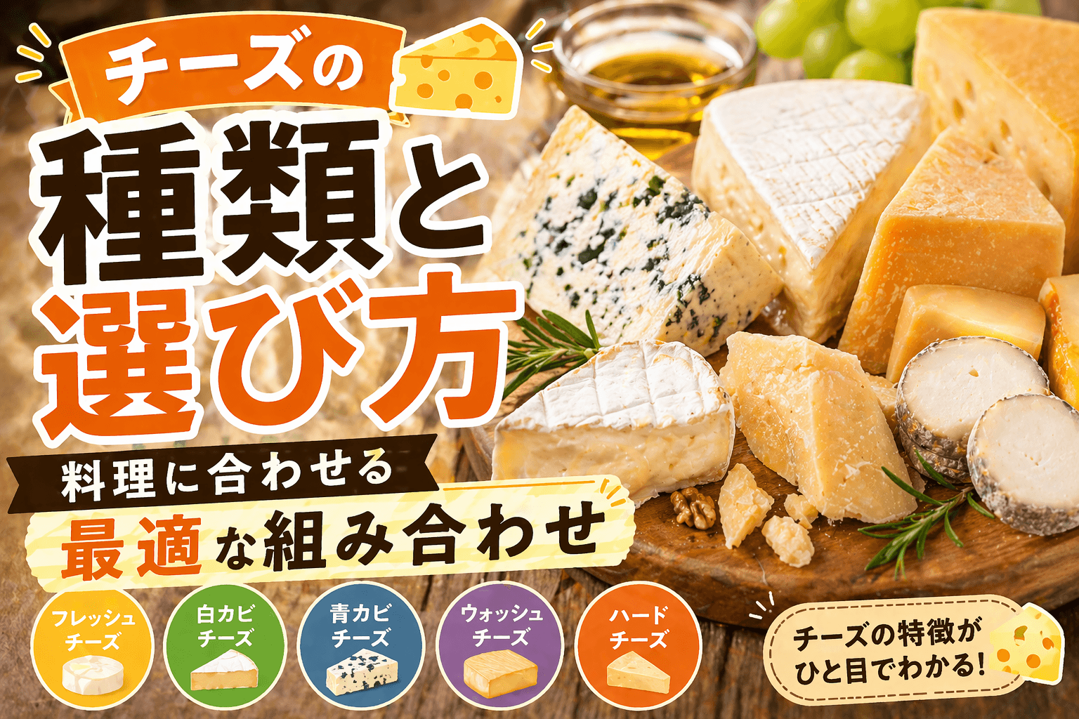 チーズの種類と選び方|料理に合わせる最適な組み合わせ