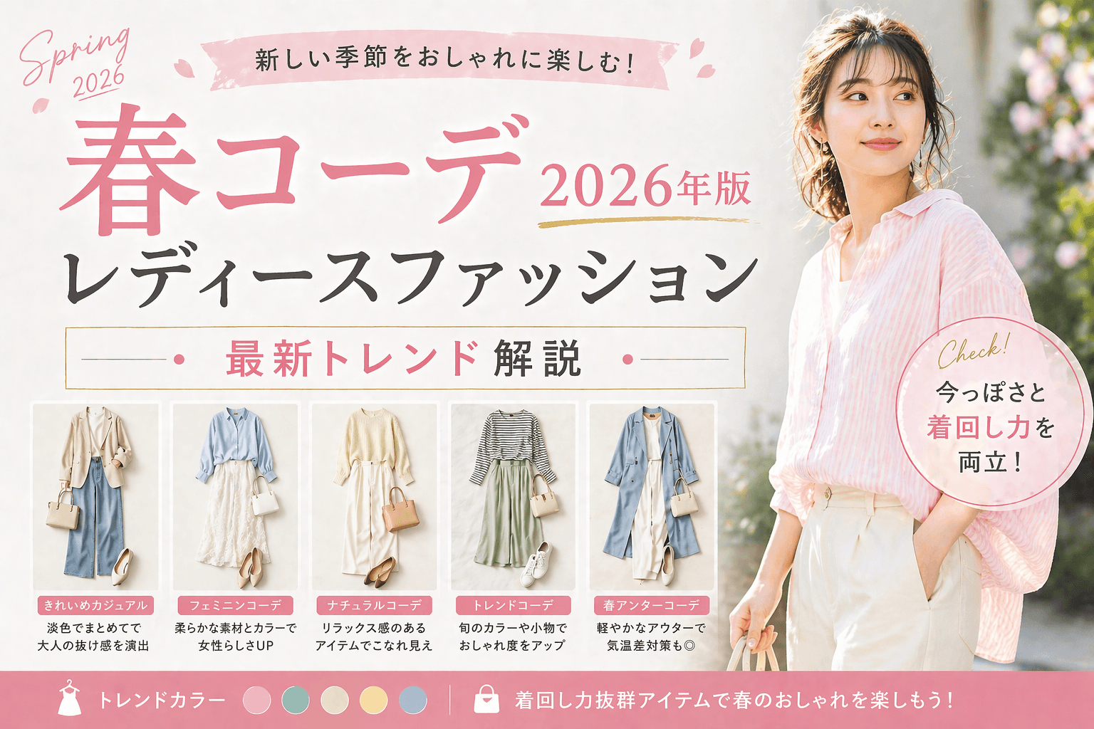 レディースファッション春コーデ2026年版|最新トレンド解説