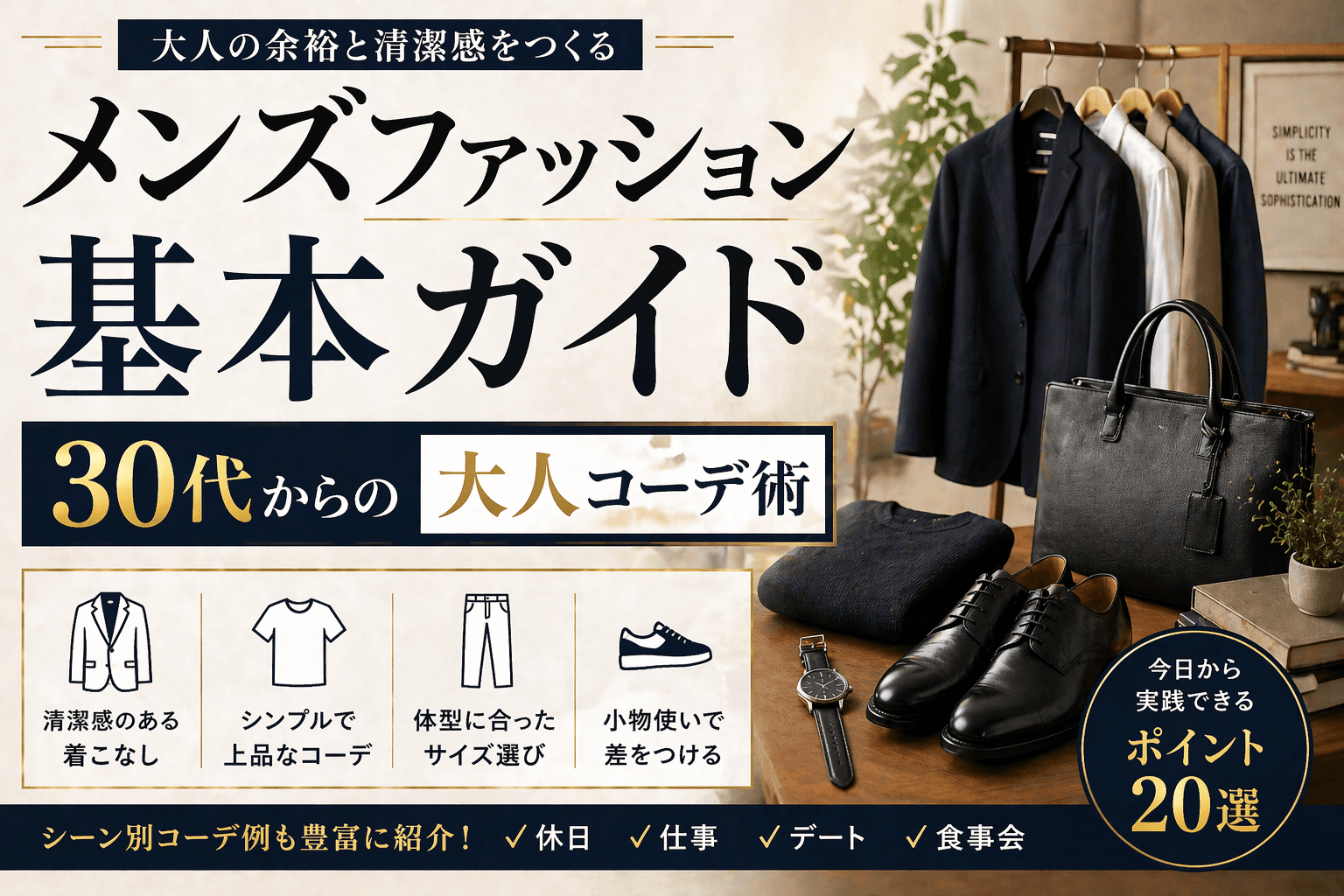 メンズファッション基本ガイド|30代からの大人コーデ術